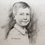 Charcoal drawing - portrait of a boy