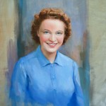 Oil portrait of young woman from 1940's era.