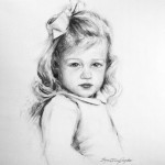 Charcoal portrait of a little girl