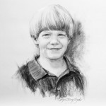 Charcoal portrait of boy in Asheville, NC.