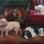 Oil portrait of dogs - oil painting (Atlanta).