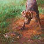 Painting of Cocoa the Chocolate Lab