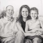 Charcoal Portrait of a Family