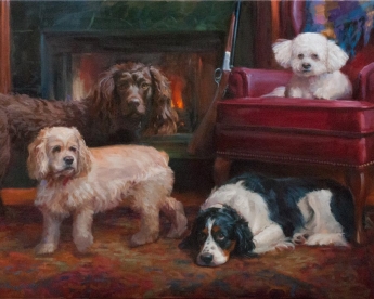 Oil Portrait of Dogs